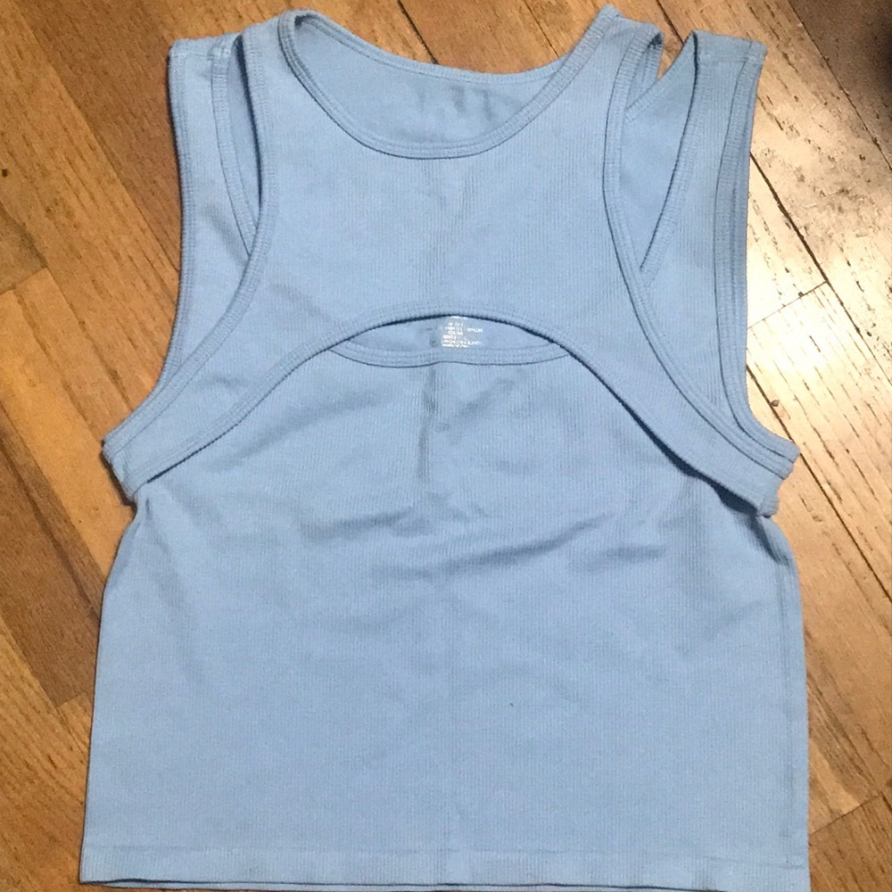 Light Blue Women’s Cutout Tank Top